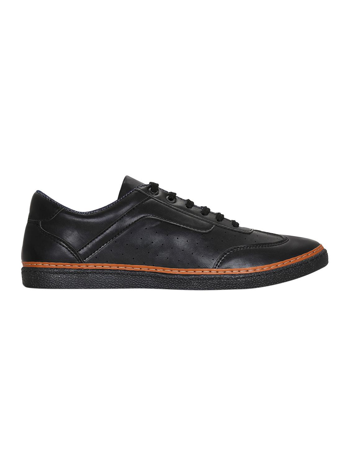 black leatherette lace up sneaker - 15177336 - Zoom Image - 2