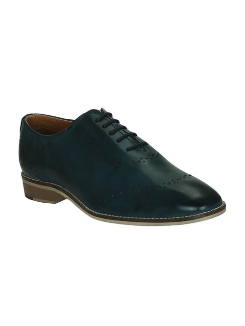 blue leatherette lace-up oxford - 15177343 - Standard Image - 1