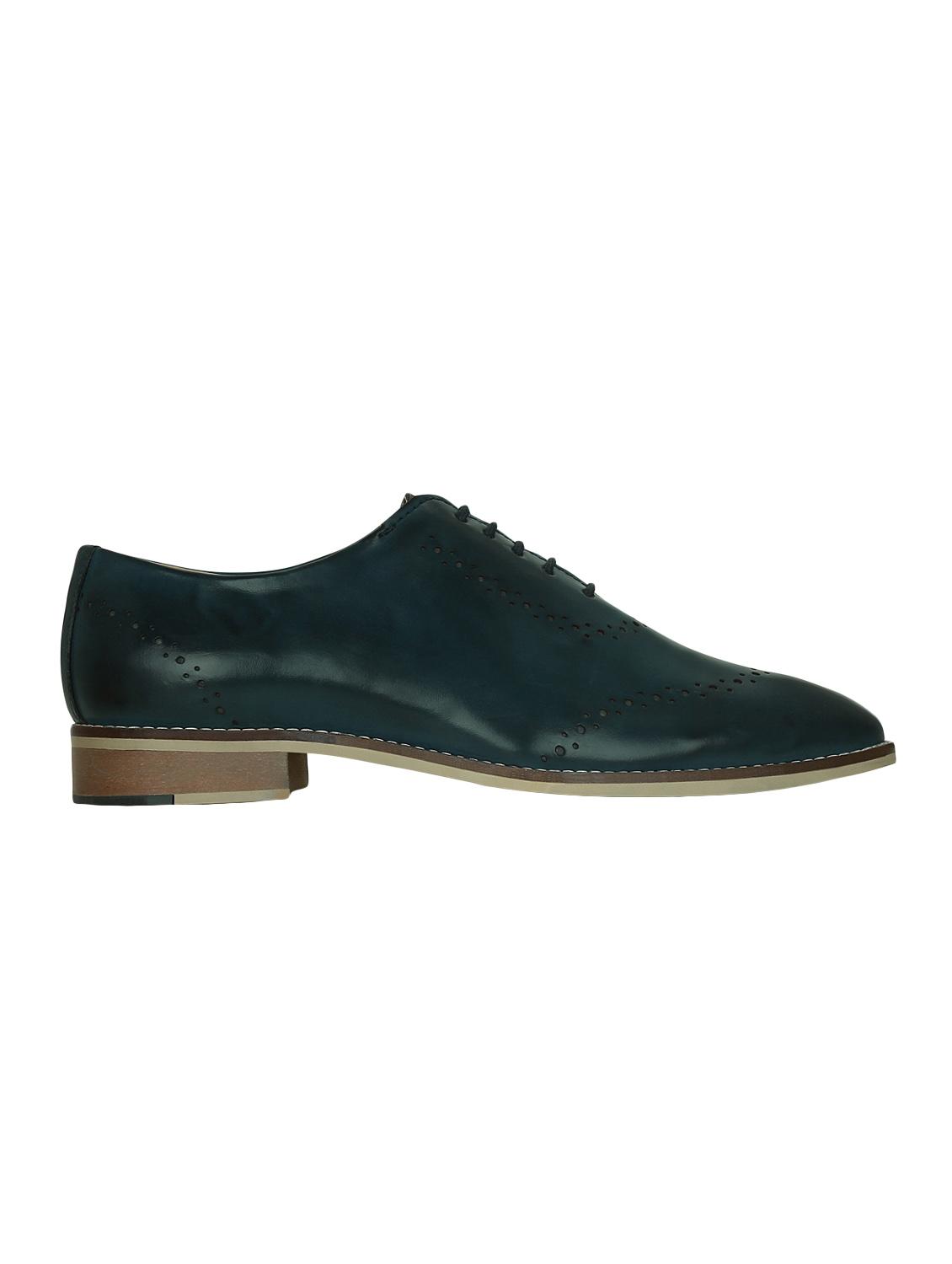 blue leatherette lace-up oxford - 15177343 - Zoom Image - 2