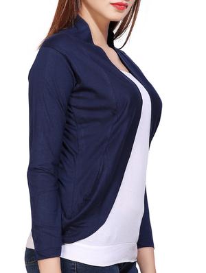 blue solid viscose shrug - 15178942 - Standard Image - 2