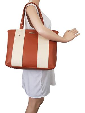 tan leatherette (pu) regular handbag - 15179320 - Standard Image - 5