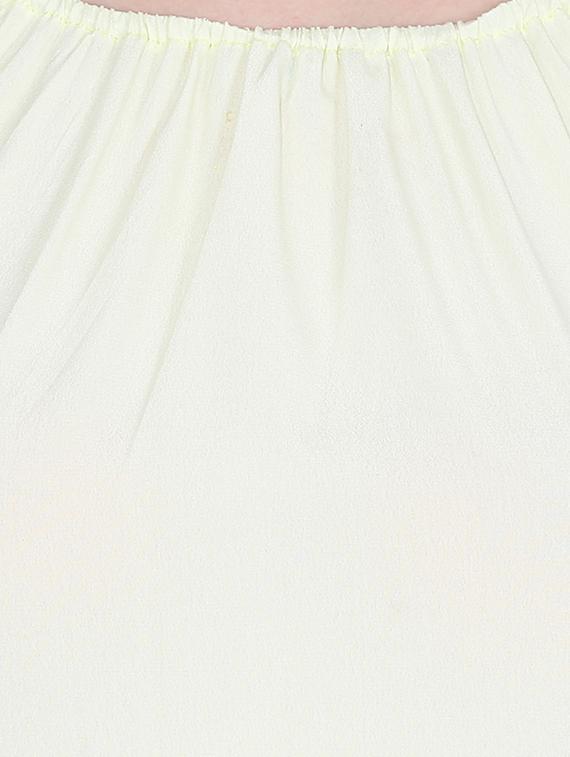 yellow solid crepe a-line dress - 15180497 - Zoom Image - 5