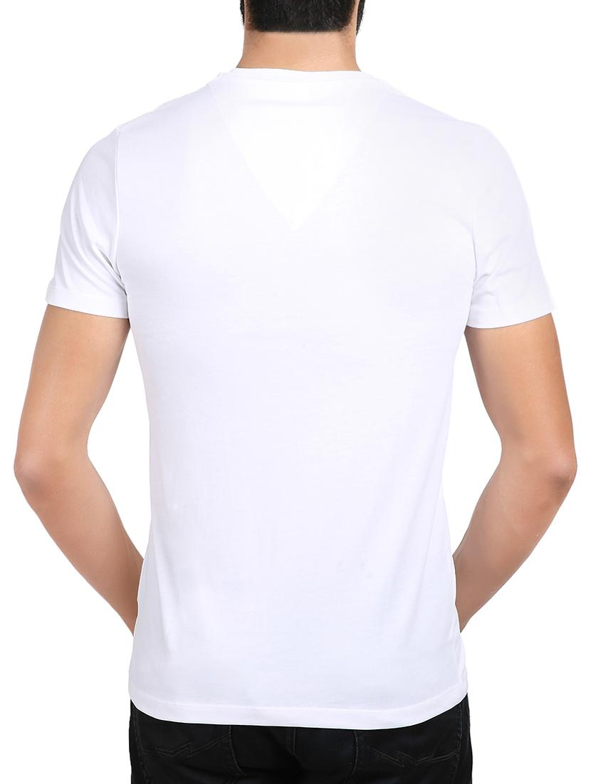 white cotton blend chest print tshirt - 15181038 - Zoom Image - 2