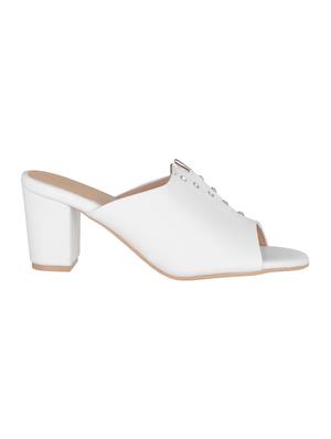 white faux leather mules sandals - 15181059 - Standard Image - 2