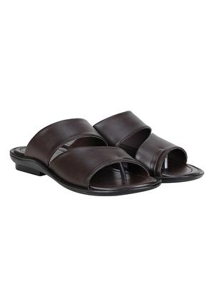 brown Leatherette slip on slipper - 15181539 - Standard Image - 2