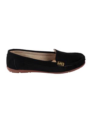black faux leather slip on loafers - 15183847 - Standard Image - 2