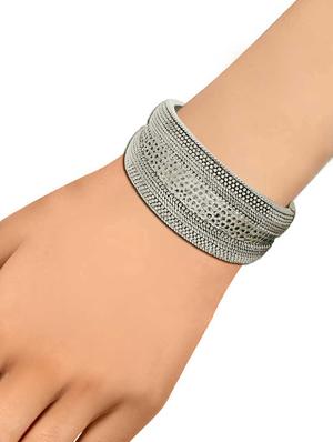 silver brass bangle - 15185812 - Standard Image - 2