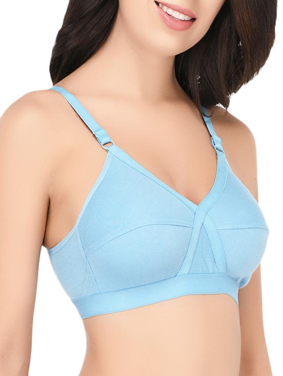 blue solid hosery bra - 15186619 - Zoom Image - 2