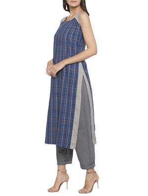 Blue rayon fusion kurta - 15187104 - Standard Image - 2