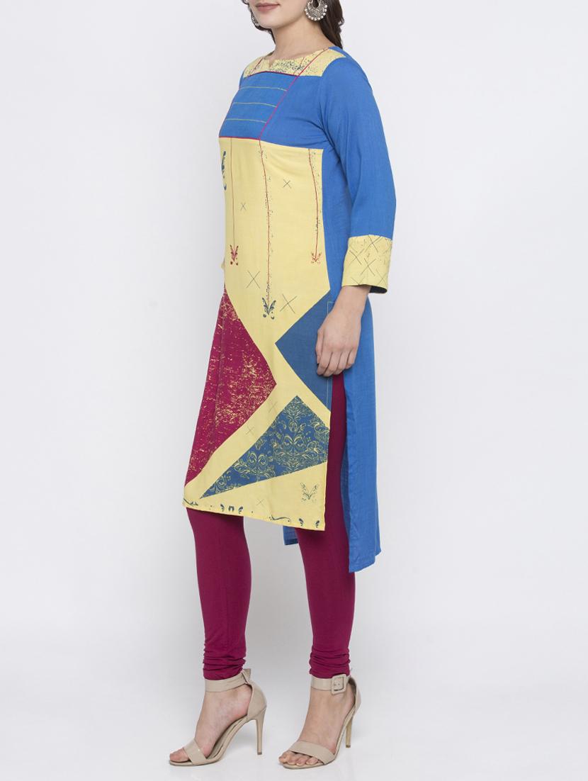 high low printed kurta - 15187106 - Zoom Image - 2