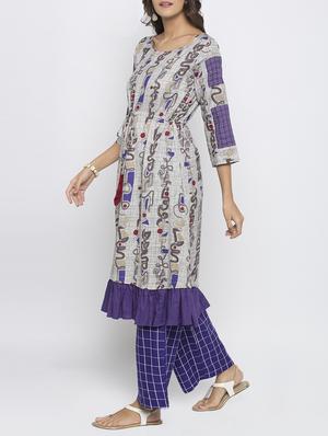 A-line frilled kurta - 15187124 - Standard Image - 2