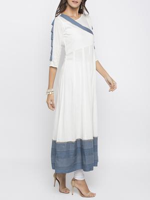 anarkali patch sleeves kurta - 15187134 - Standard Image - 2