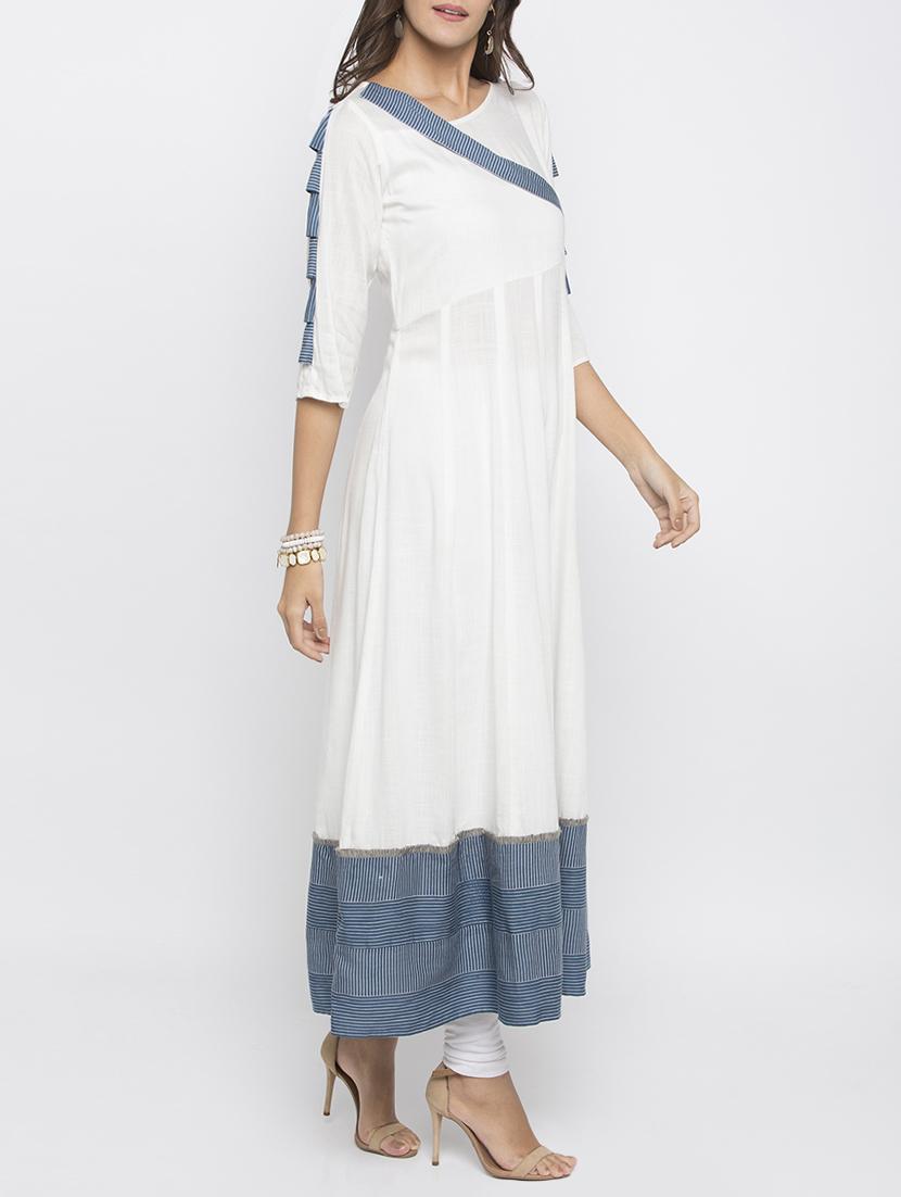 anarkali patch sleeves kurta - 15187134 - Zoom Image - 2