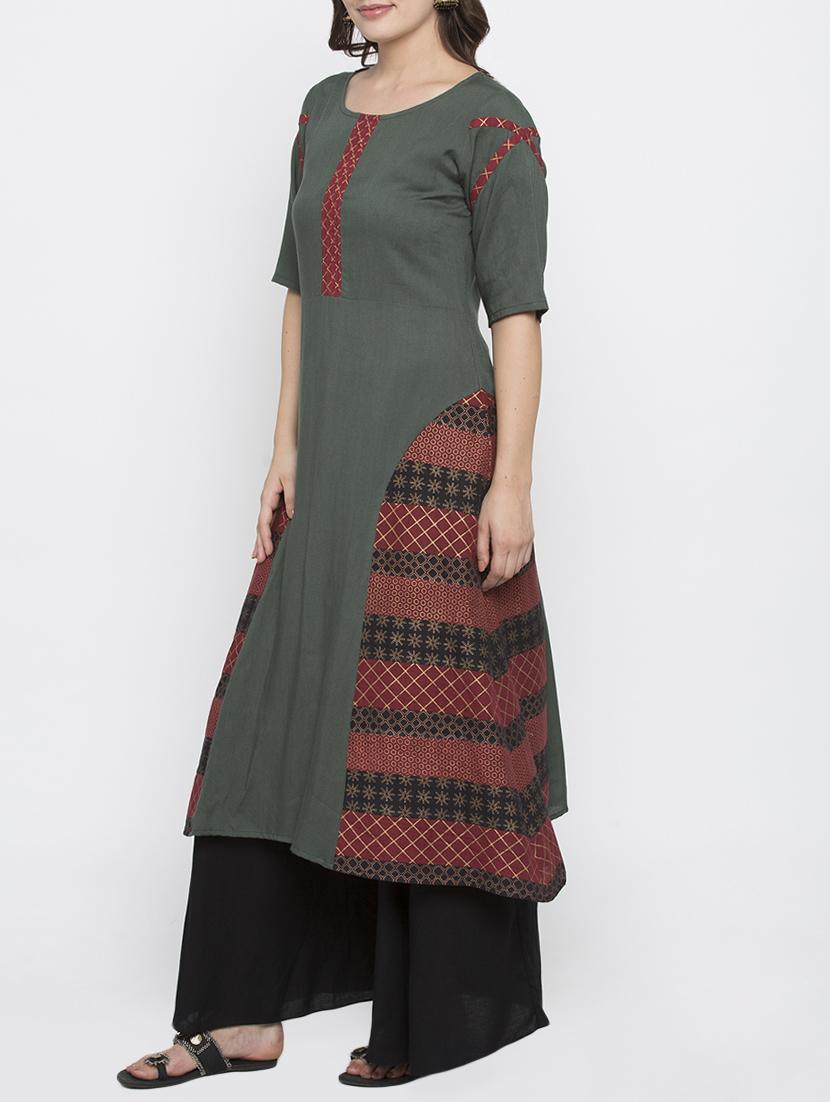 a-line printed kurta - 15187154 - Zoom Image - 2