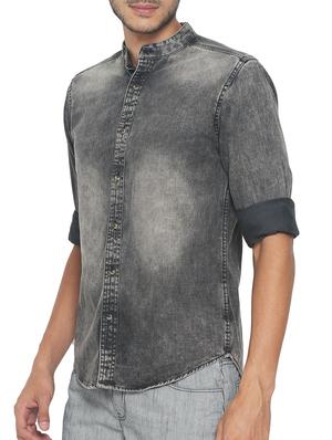 grey cotton casual shirt - 15187169 - Standard Image - 2