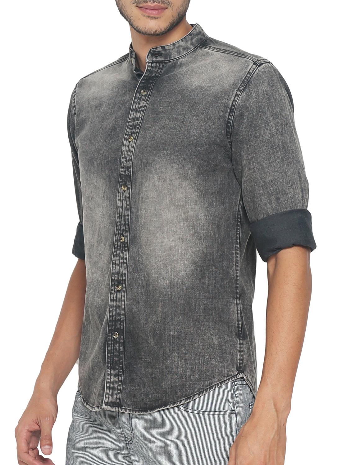 grey cotton casual shirt - 15187169 - Zoom Image - 2