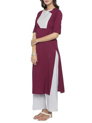 straight Color block kurta - 15187214 - Standard Image - 2