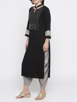 straight embroidered kurta - 15187217 - Standard Image - 2