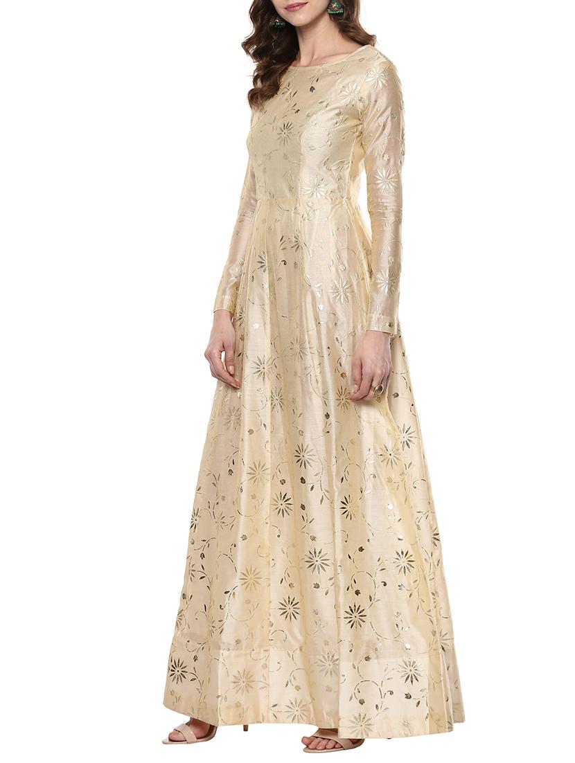 egg nog embossed pastel kurta - 15190306 - Zoom Image - 2
