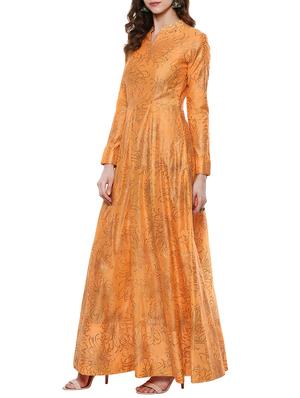 foil printed anarkali kurta - 15190307 - Standard Image - 2