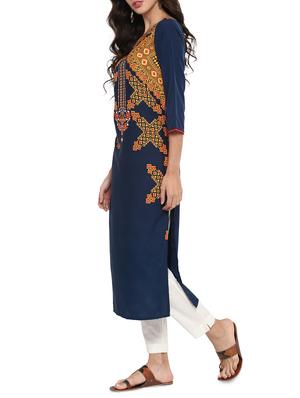 straight geometrical kurta - 15191448 - Standard Image - 2
