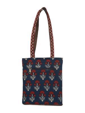 blue cotton ethnic tote - 15191573 - Standard Image - 2