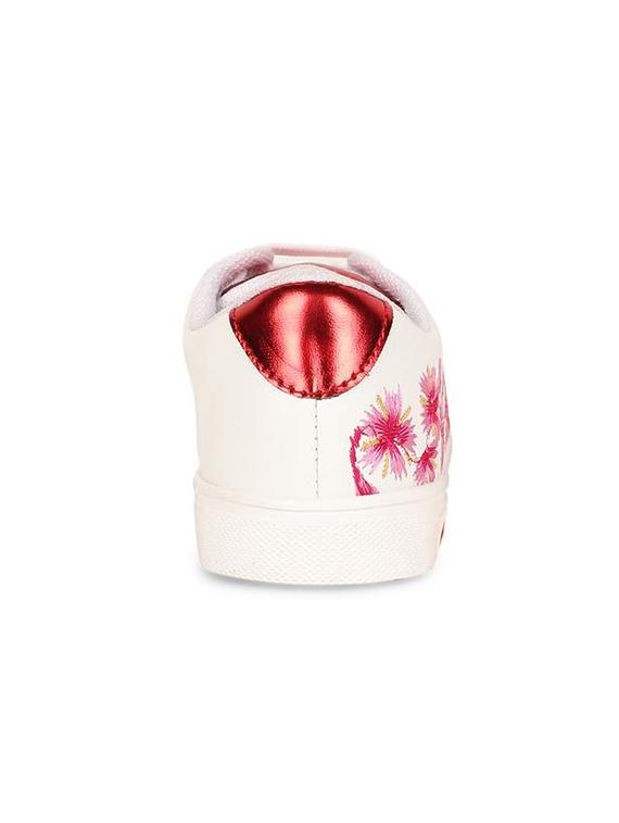 white leatherette laceup sneakers - 15193658 - Zoom Image - 2