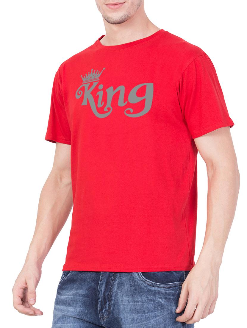 red cotton chest print t-shirt - 15194140 - Zoom Image - 2