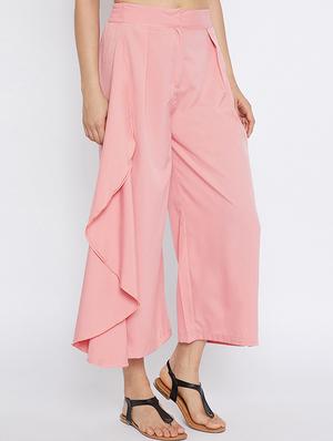 pink solid palazzo - 15194486 - Standard Image - 2