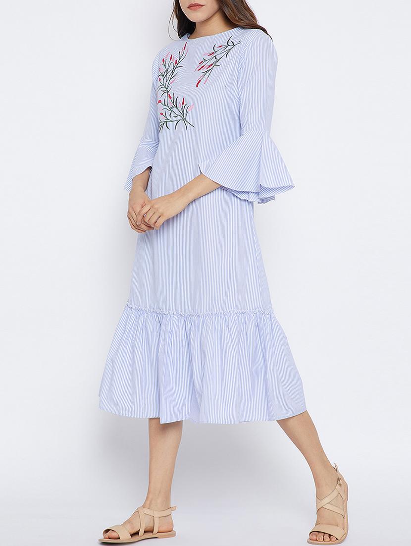 blue cotton striped drop waist dress - 15194845 - Zoom Image - 2