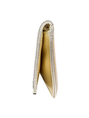gold leatherette (pu) fold over clutch - 15196162 - Standard Image - 5