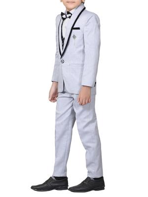 grey cotton blend suit set - 15196877 - Standard Image - 2