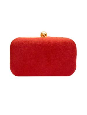 maroon velvet box clutch - 15198429 - Standard Image - 2