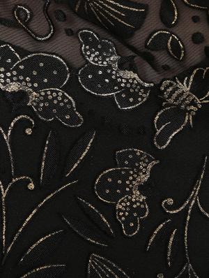 Printed net sheer gown dress - 15199375 - Standard Image - 5