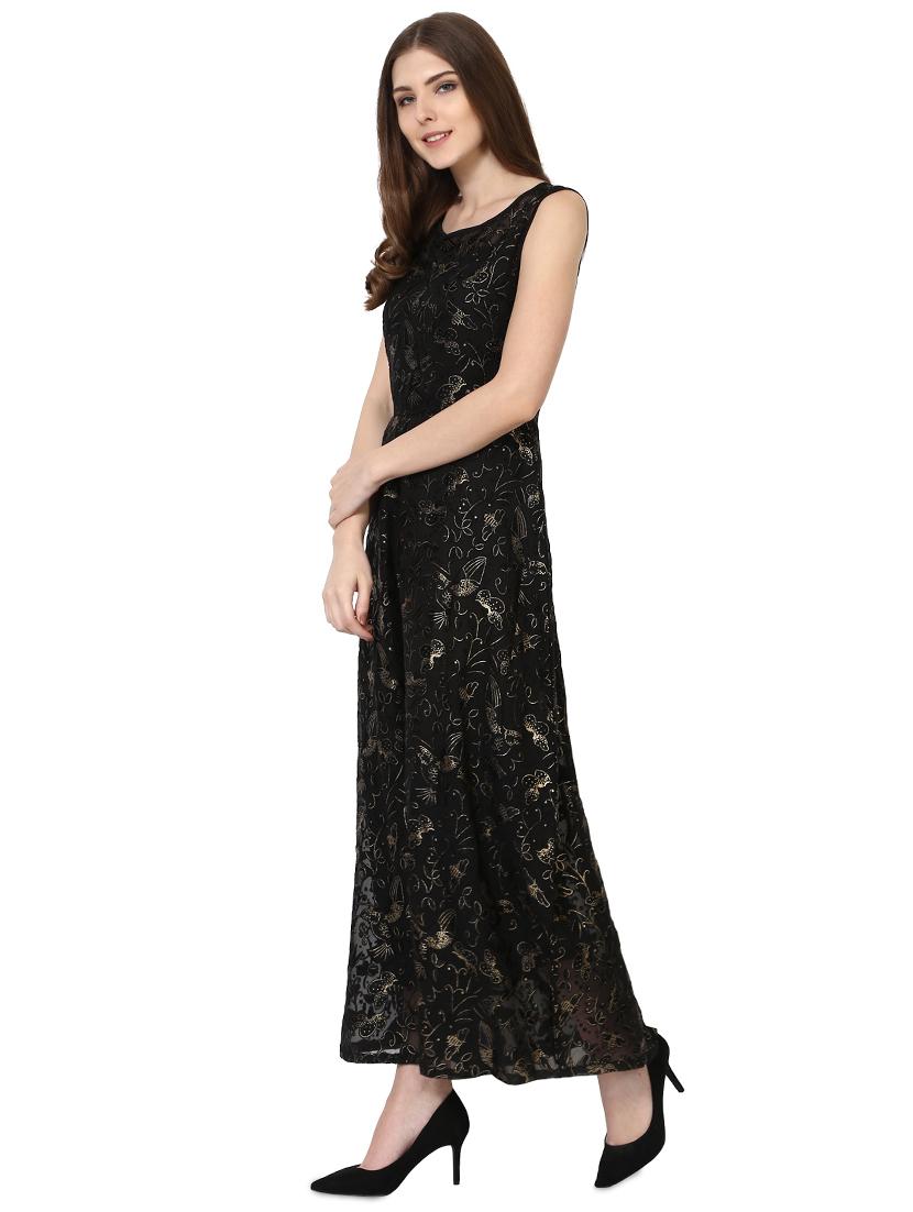 Printed net sheer gown dress - 15199375 - Zoom Image - 2