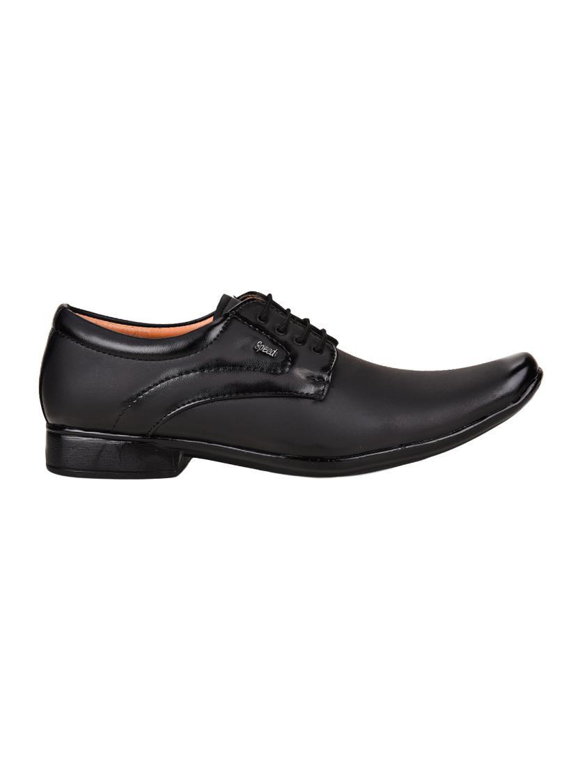 black leatherette lace-up derby - 15200083 - Zoom Image - 2