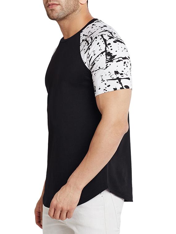 black cotton raglan t-shirt - 15200578 - Zoom Image - 2