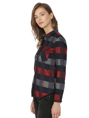 roll-up sleeves checkered shirt - 15200620 - Standard Image - 2
