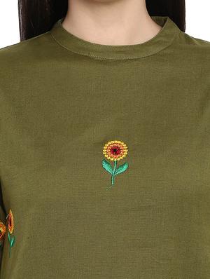 green cotton straight kurta - 15201252 - Standard Image - 5