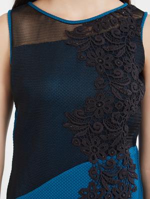 blue color block a-line dress - 15201470 - Standard Image - 5