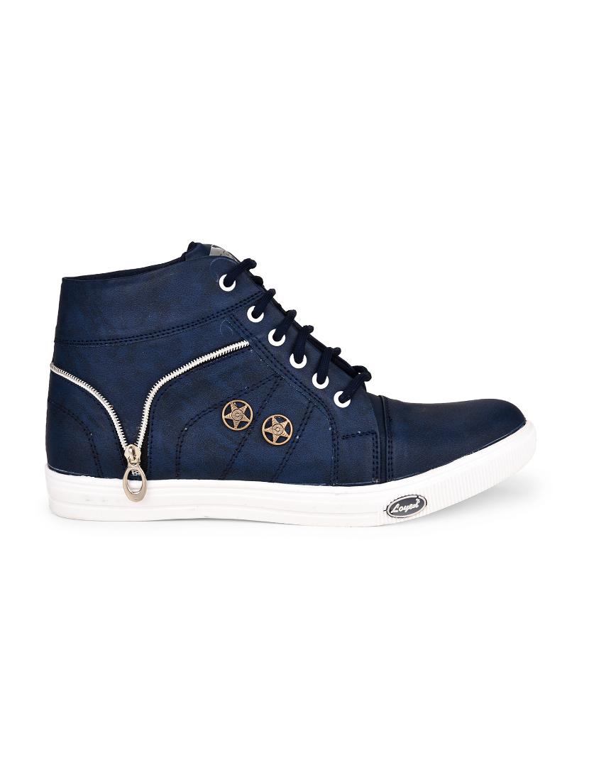 blue leatherette lace up sneaker - 15201495 - Zoom Image - 2