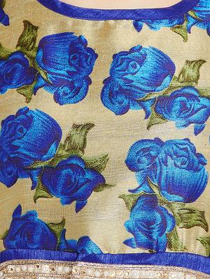 blue silk flared kurta - 15201851 - Standard Image - 5