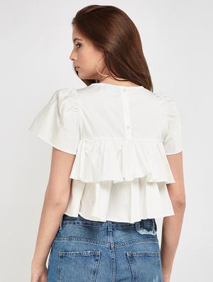 layered ruffle crop top - 15202250 - Standard Image - 2