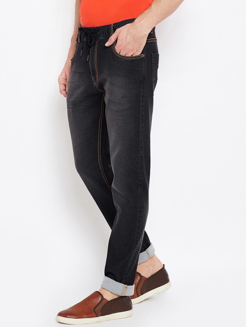 black cotton washed jeans - 15202715 - Zoom Image - 2