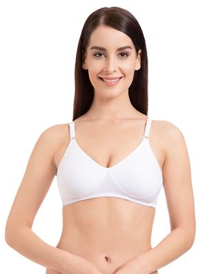 set of 2 white solid cotton t-shirt bra - 15203832 - Standard Image - 2