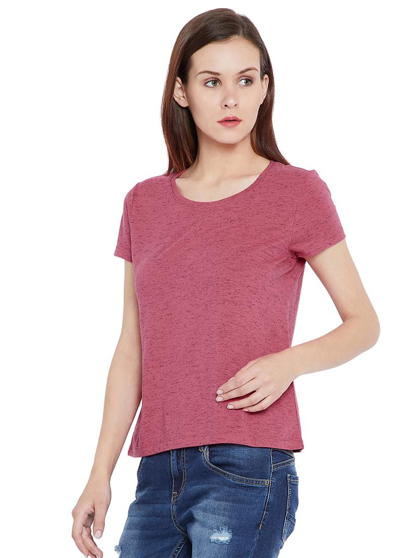 pink solid viscose tee - 15203865 - Zoom Image - 2