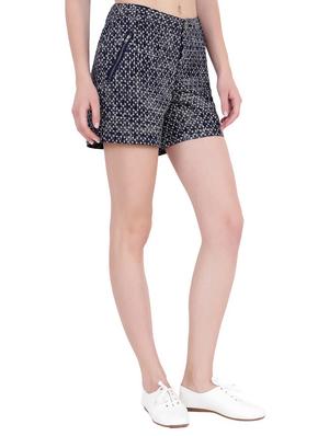 navy blue printed cotton shorts - 15205580 - Standard Image - 2