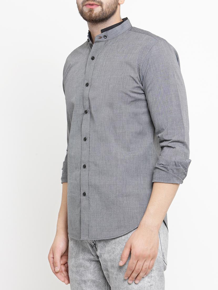 grey cotton casual shirt - 15206160 - Zoom Image - 2