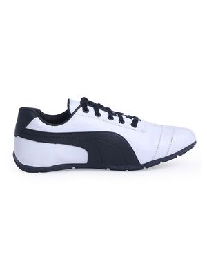 white leatherette lace up sneaker - 15207117 - Standard Image - 2