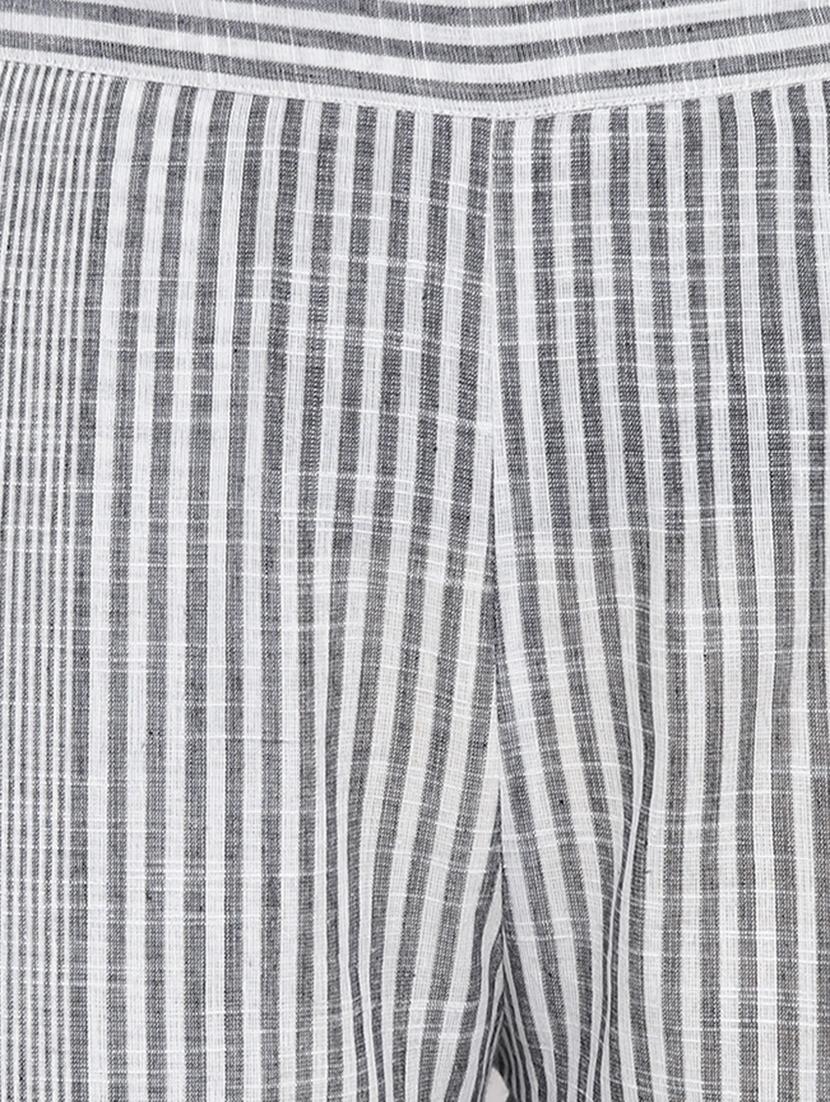 black striped cotton flat front trouser - 15207148 - Zoom Image - 5